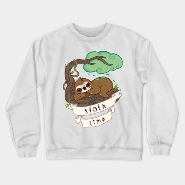 Be lazy Be Sloth ! Crewneck Sweatshirt by lunaticpark
